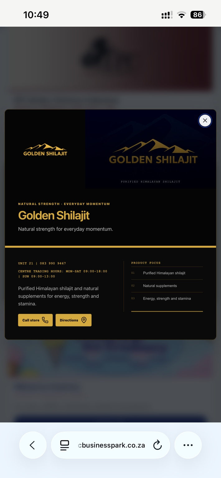 Pacific Business Park Golden Shilajit listing